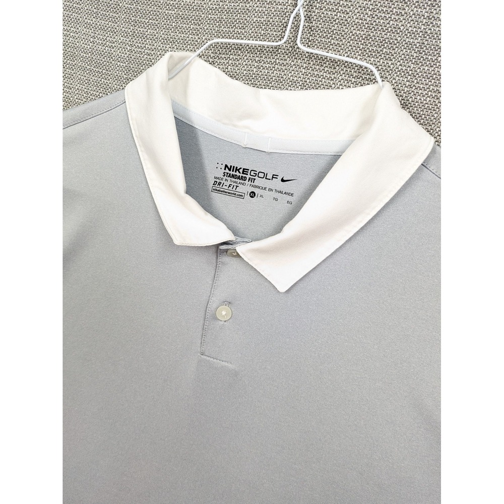 Nike Golf Dri-FIT Polo Shirt Mens XL Gray Solid Golf Performance Stretch